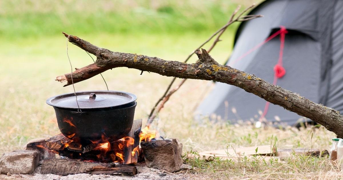 food cooking pot campfire survival