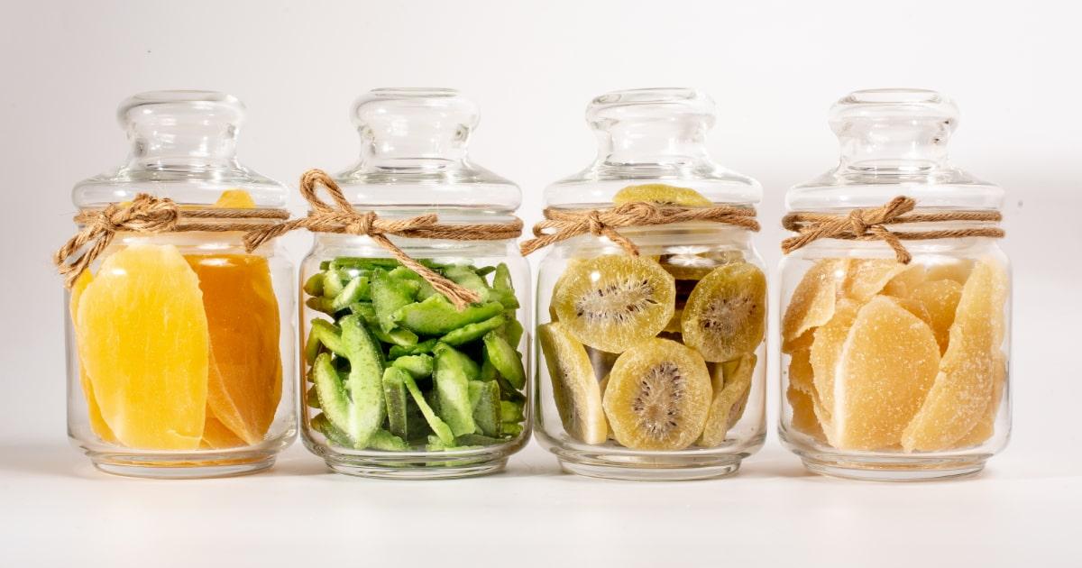freeze dried foods contained in jars
