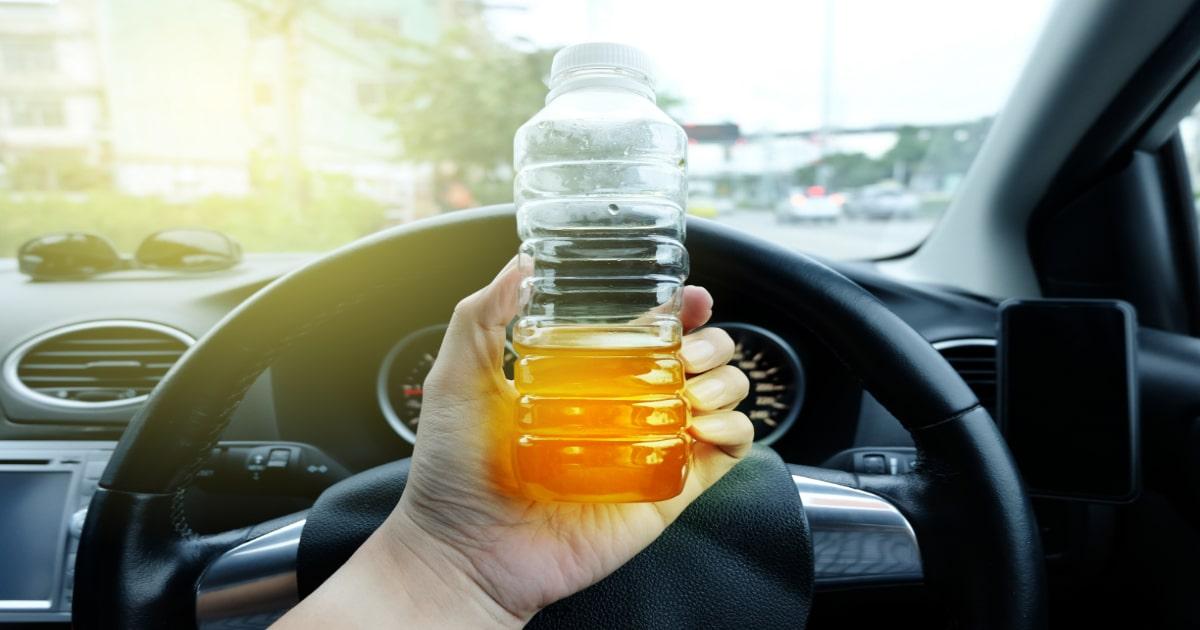 man in car drink urine for survival