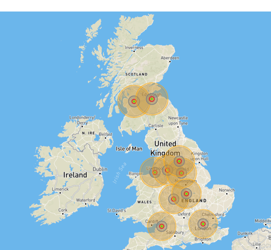 nuclear map explosions uk