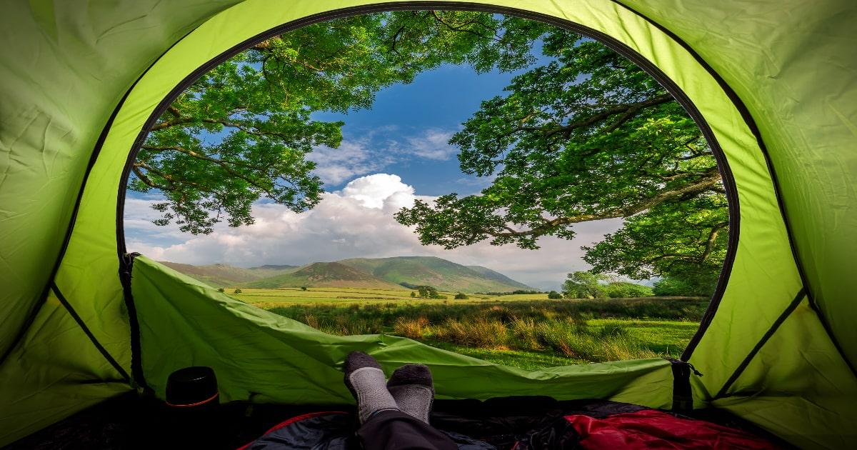 camping in isolated location countryside